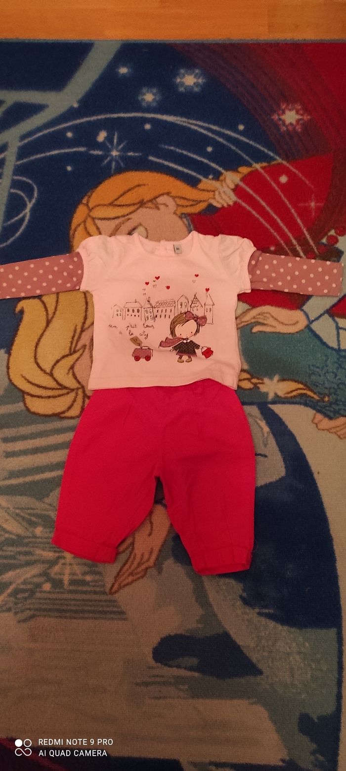 Ensemble tee-shirt à manches longues et pantalon plus 6 mois