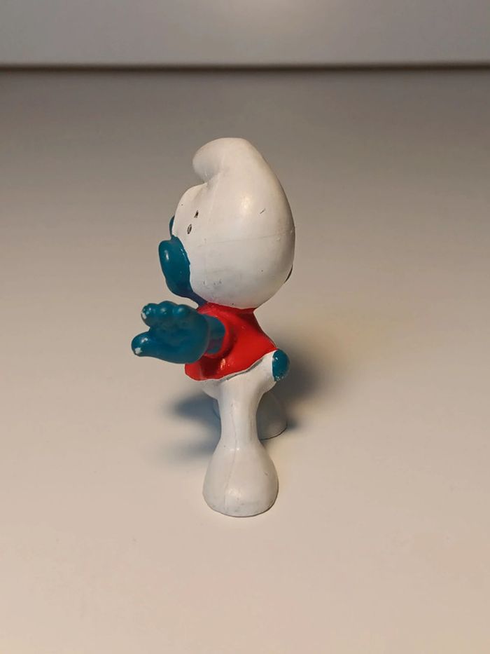 Figurine vintage schleich Schtroumpf départ course peyo W.germany - photo numéro 3