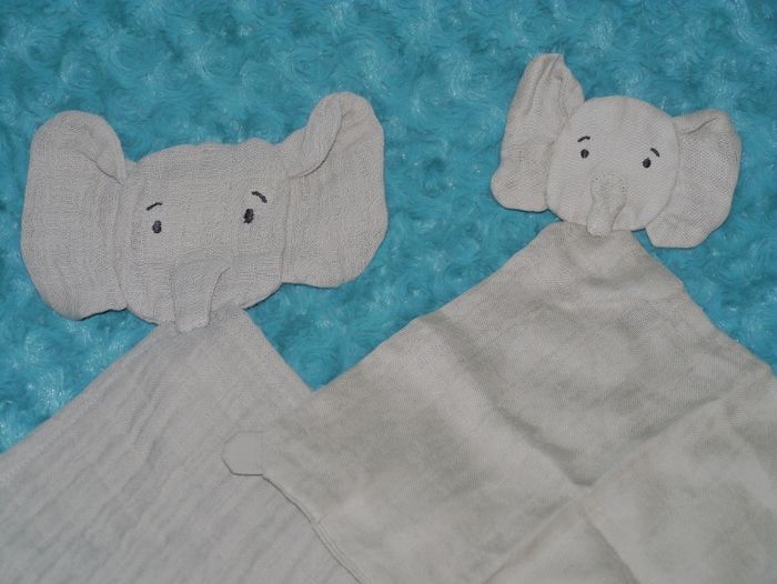 Lot Doudous plat éléphant lange coton bio Liewood 🐘neuf - photo numéro 2