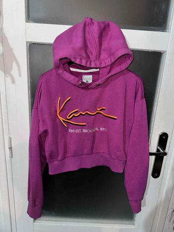Sweat à capuche Karl Kani violet brodé M, style urbain