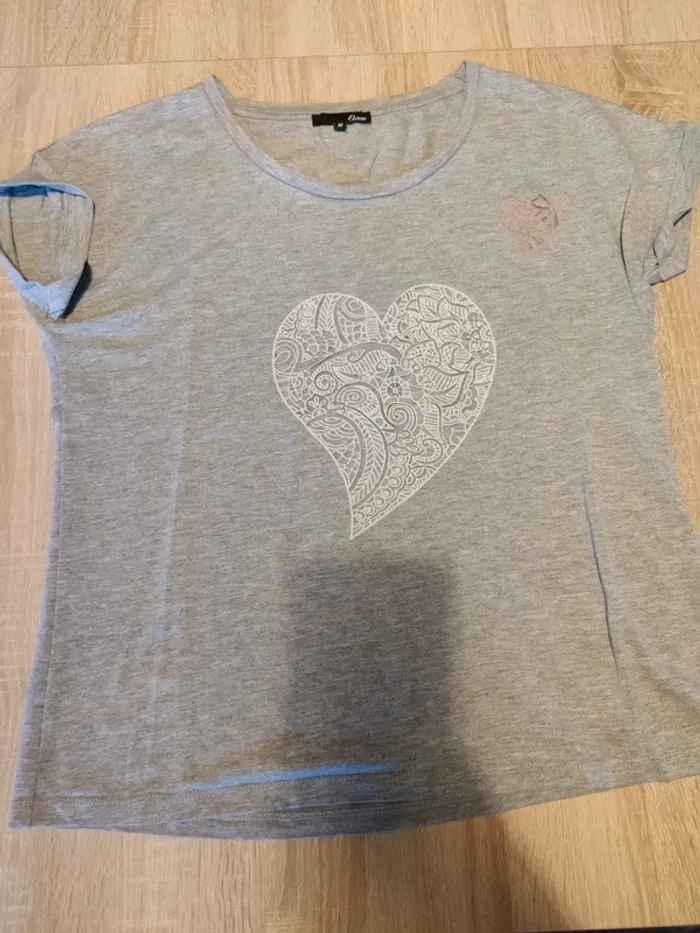 T-shirt M coeur transparent