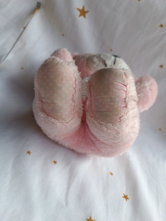 Vintage Doudou peluche plush Teddy chien dog puppy rose pink glace ice cream cône cp - photo numéro 7