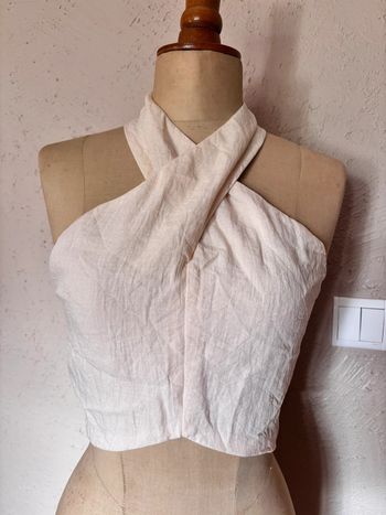 Top court croisé beige H&M