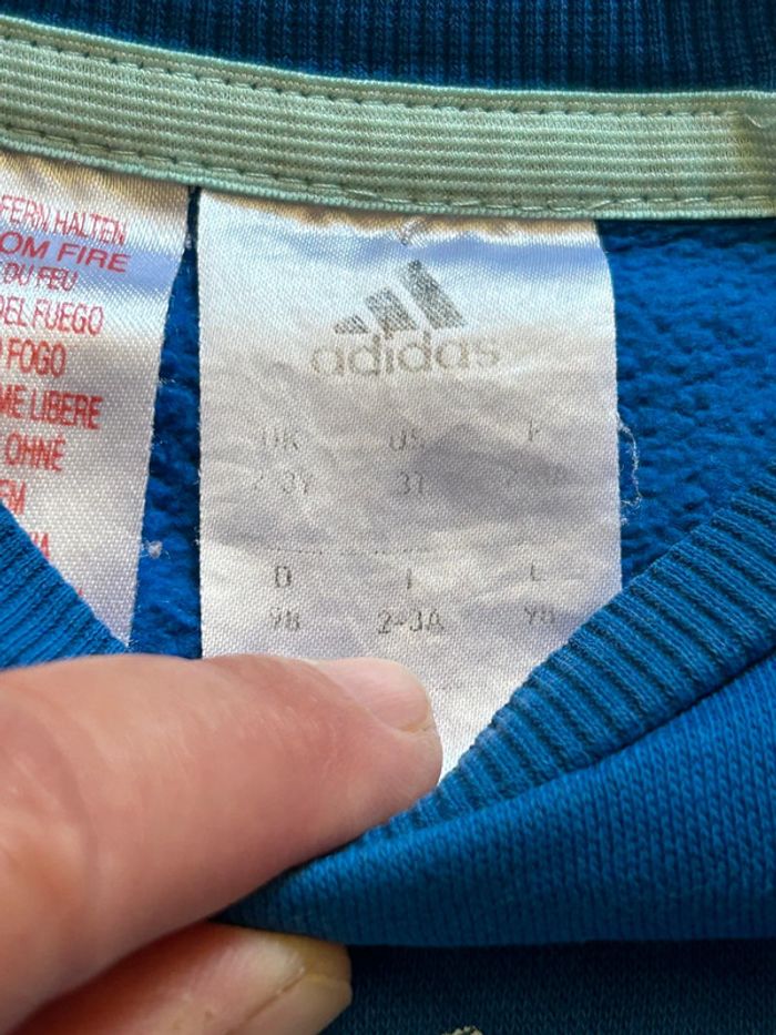 Beau sweat bleu Adidas T. 3 ans garçon TBE - photo numéro 4