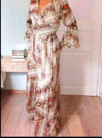 Robe longue  -  Made in  France  -  Motifs reptile  - Maëla  Paris  -  36  -  Parfait état