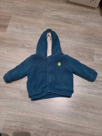 Veste chaude doublée mouton bleu canard