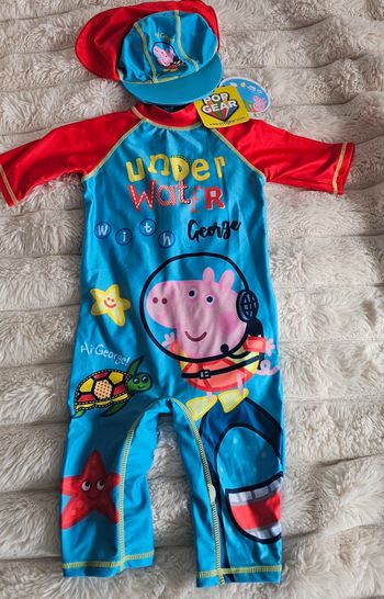 Magnifique combinaison anti UV George Peppa Pig Neuf