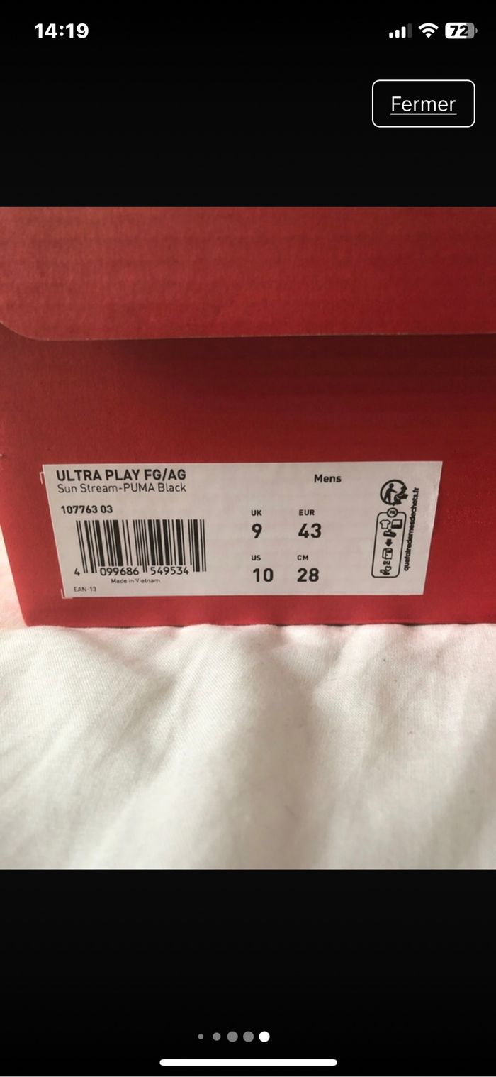 Chaussures de football puma play 43 neuf jamais porté - photo numéro 7