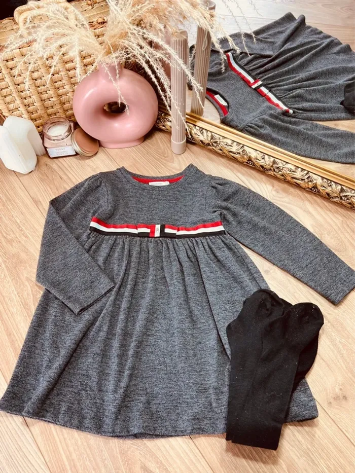 Taille 3 ans tenue 2 pièces fille orchestra gris noir et rouge 🩷