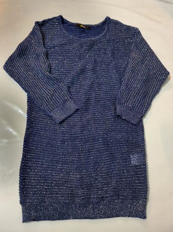 Pull bleu pailleté taille XS