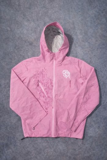 Veste coupe-vent MERTRA rose zips blancs – Streetwear / Techwear – Très bon état