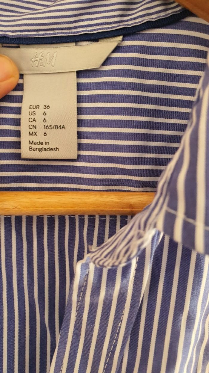 Chemise a rayures H&M bleue et blanche - photo numéro 6