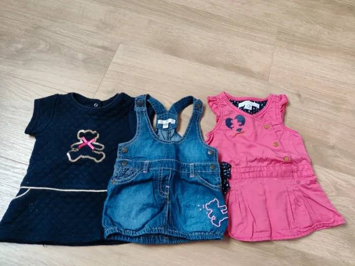 Lot de 3 Robes manches courtes 3 mois