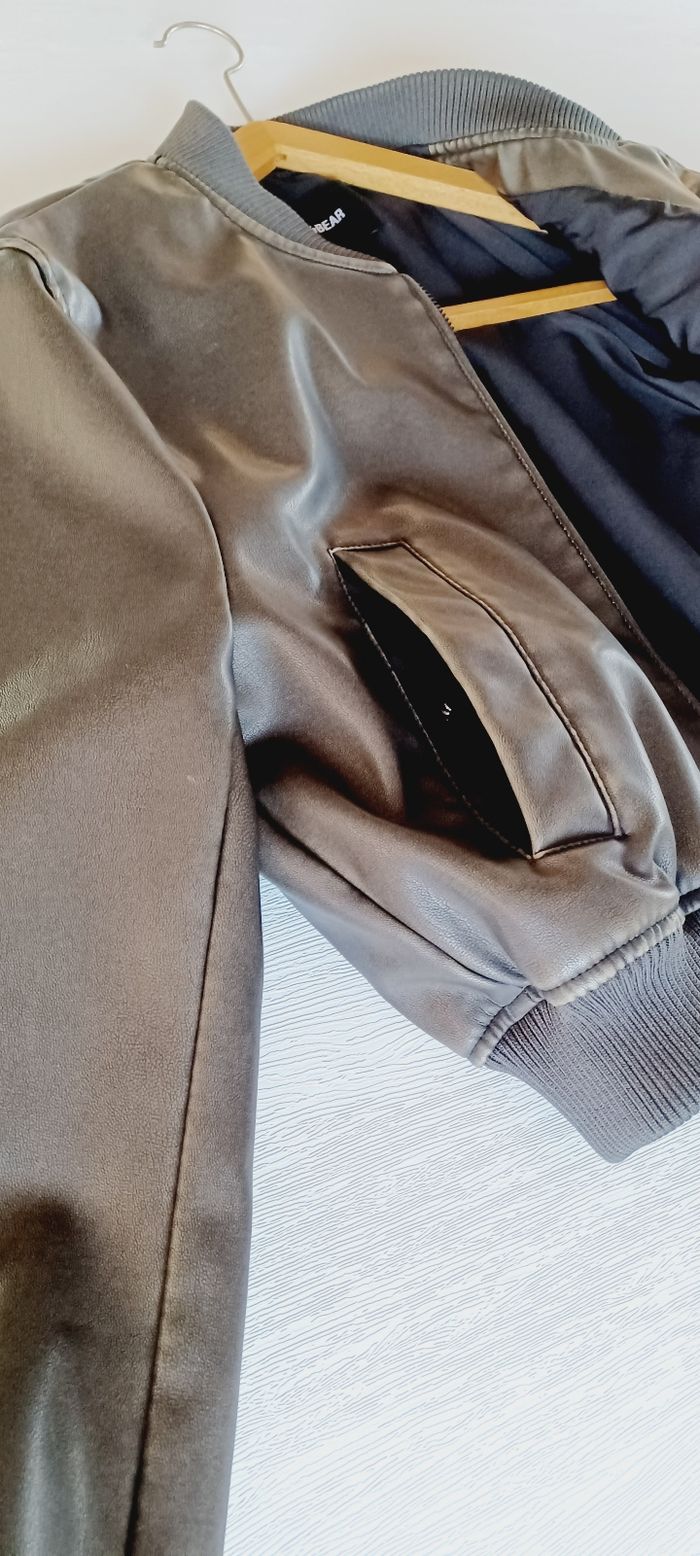 Blouson bombers simili cuir taille xs pull bear - photo numéro 9