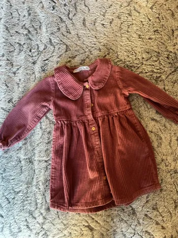 Robe velours vieux rose 18 mois