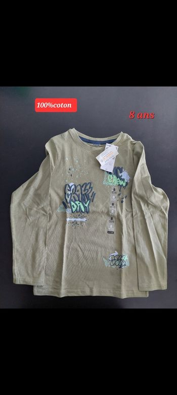 T-shirt kaki garçon 8ans