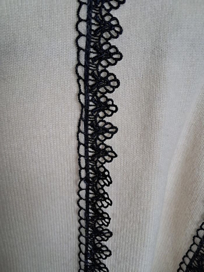 Pull crème et noir avec dentelle kookai - photo numéro 3