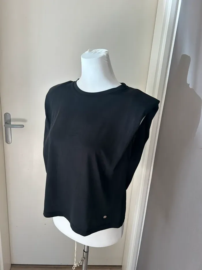 La petite étoile, T-shirt, top noir en modal femme, taille 1/36