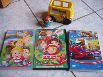 lot 3 dvd little people avec bus et 1 personnage