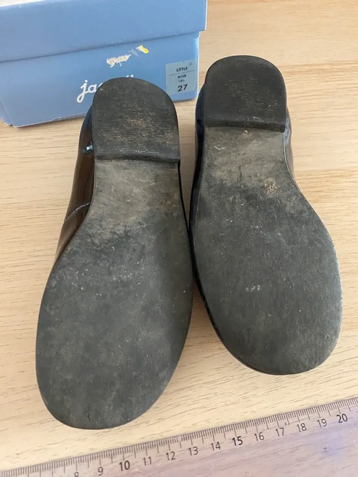 Ballerines noires souliers vernis fille jacadi Paris pointure 27 - photo numéro 7