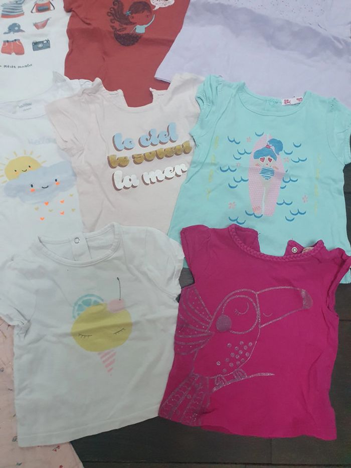 Lot de t shirts fille 12 mois - photo numéro 4