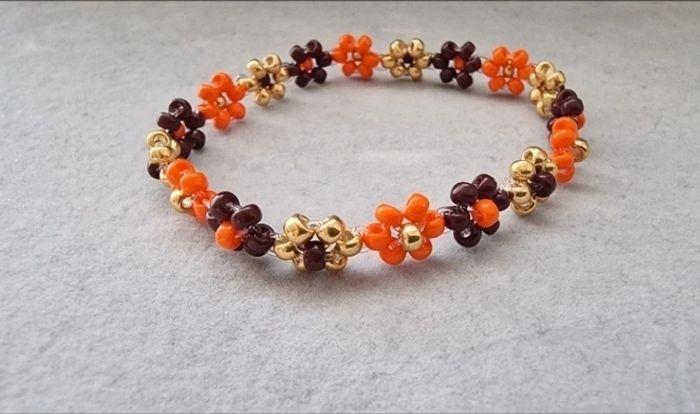 Bracelet fleurs thème automne - photo numéro 3