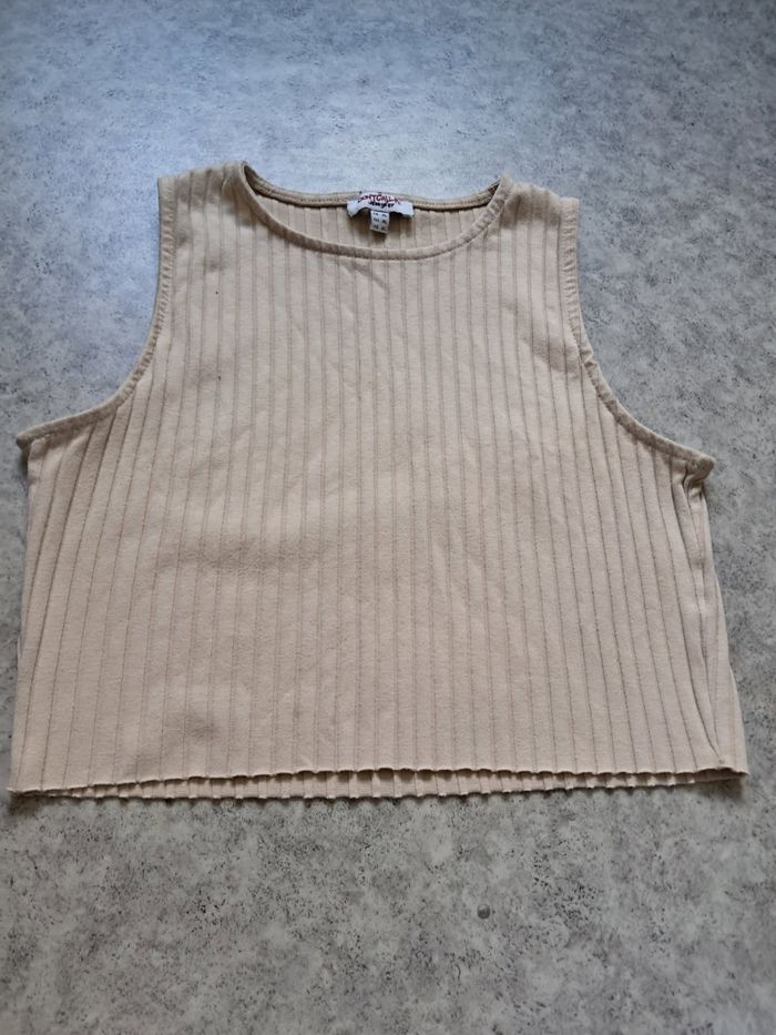 Débardeur court beige