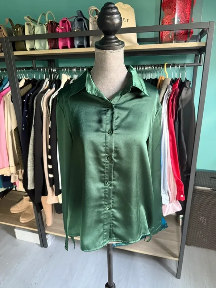 chemise shein satin - photo numéro 2