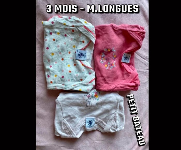 Lot de 3 bodies ML 3mois
