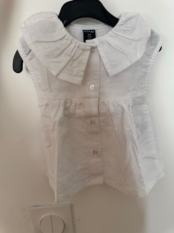 Tunique blanche à col Claudine