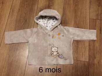 Veste à capuche velours 6 mois