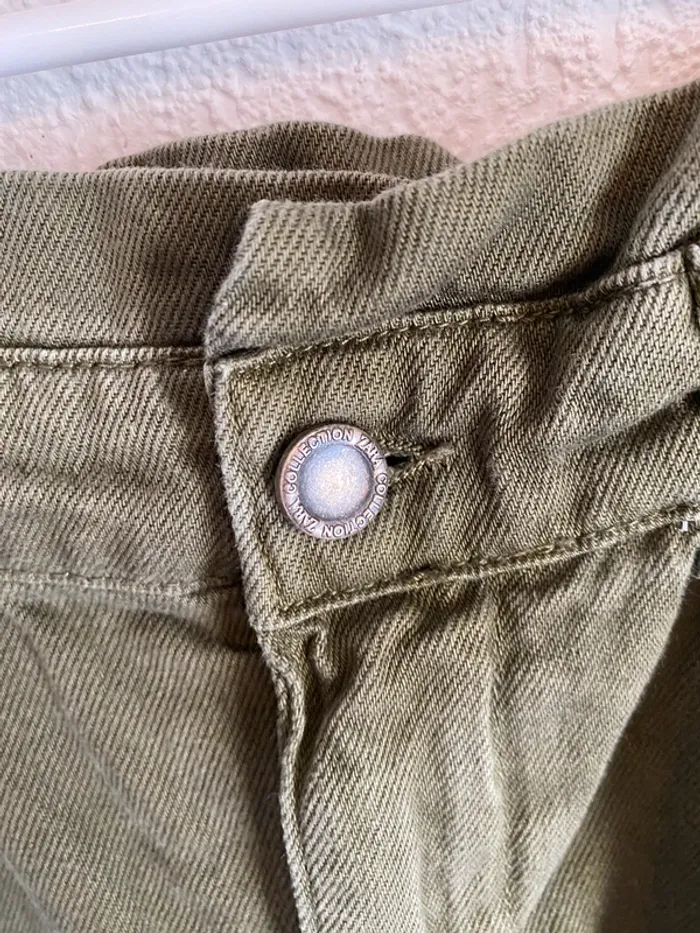 Jean pantalon kaki taille xxs 32 Zara - photo numéro 4