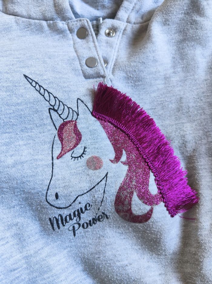 Sweat fille gris clair licorne Orchestra 8 ans - photo numéro 4