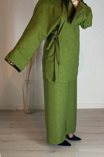 Ensemble en lin vert pistache