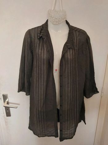 Chemisier noir à rayures taille 42