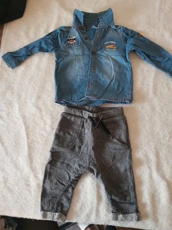 Ensemble chemise jean et jogging