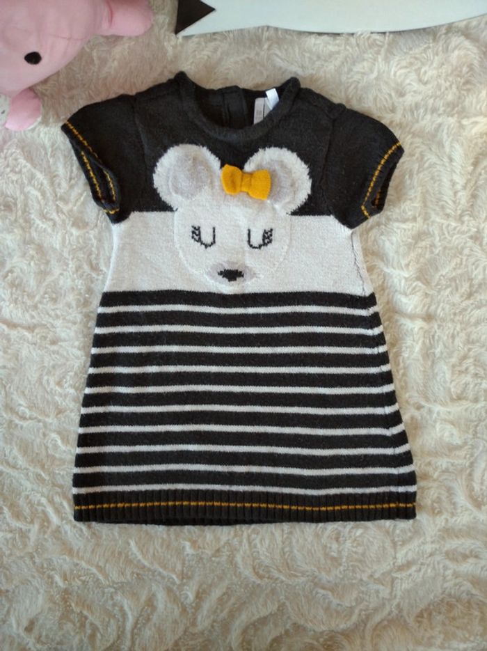 Robe pull Fille 6 mois Souris Orchestra Pomme Framboise - photo numéro 2