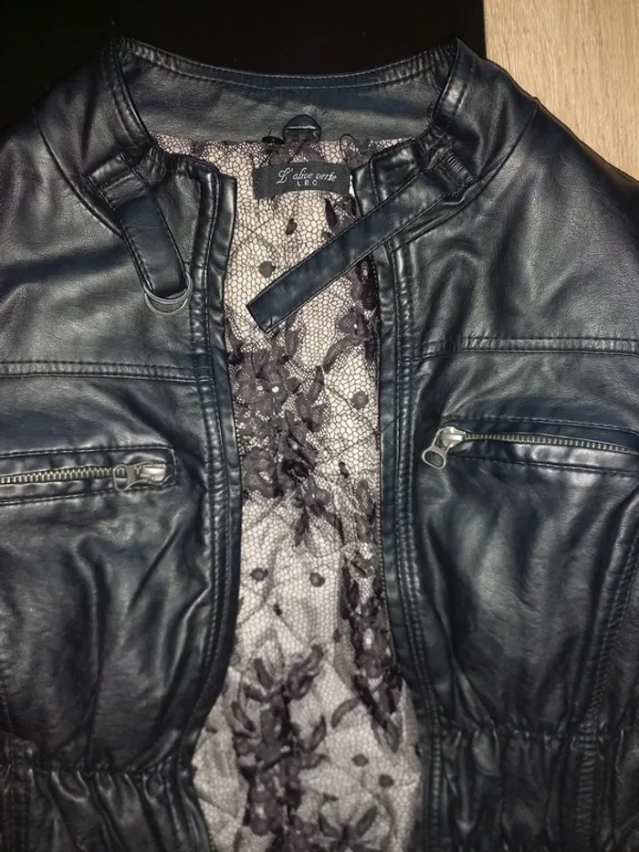 Blouson en similicuir noir fille - photo numéro 7