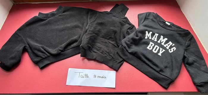 Lot de 3 pulls taille 9 mois