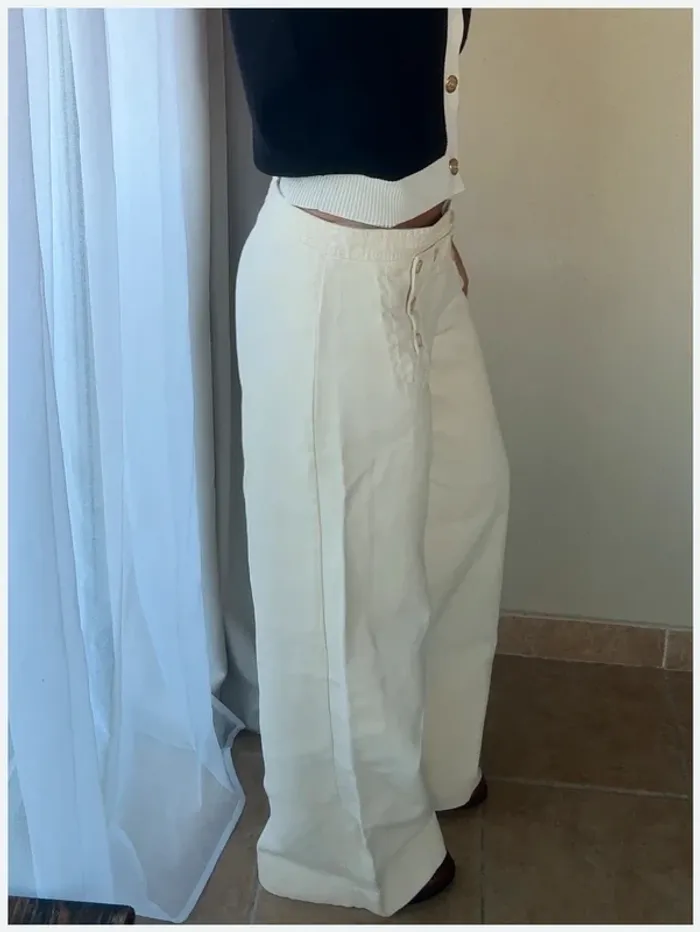 Pantalon Céline blanc crème 42 parfait état - photo numéro 2