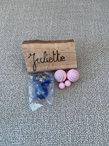 Lot de 2 Paires de Boucles d'Oreilles Boules Rose et Bleu Shein