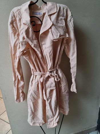 Veste mi longue rose pâle