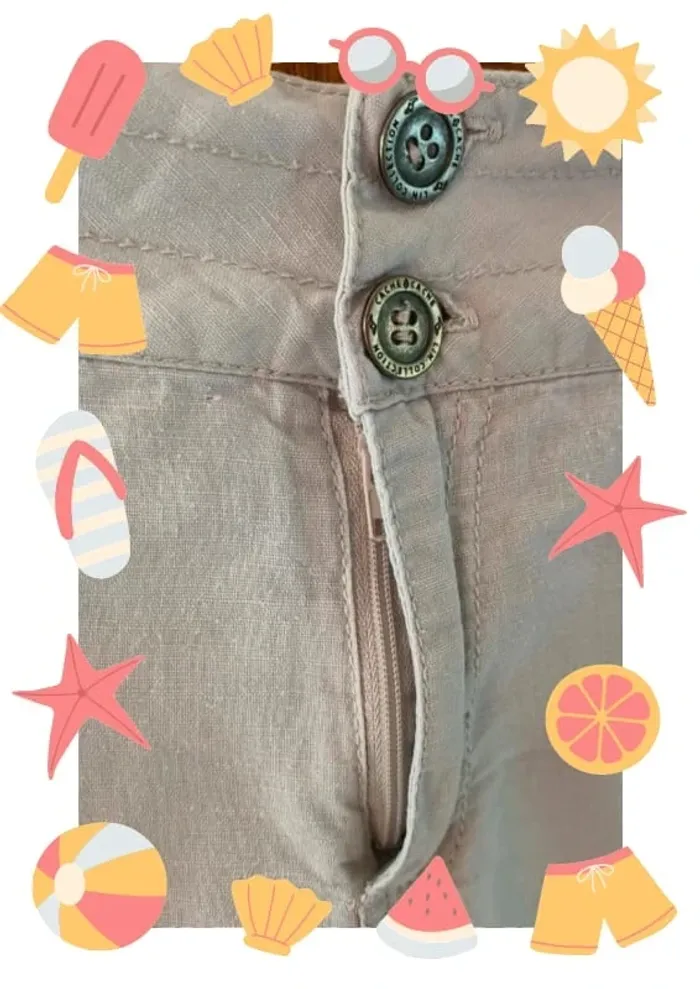 Pantalon en lin gris clair 38 - photo numéro 5