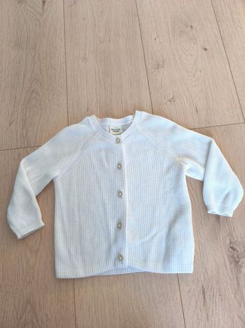 Gilet fille blanc avec boutons pailletés Tape à l'Oeil - Taille 18 mois - 80 cm
