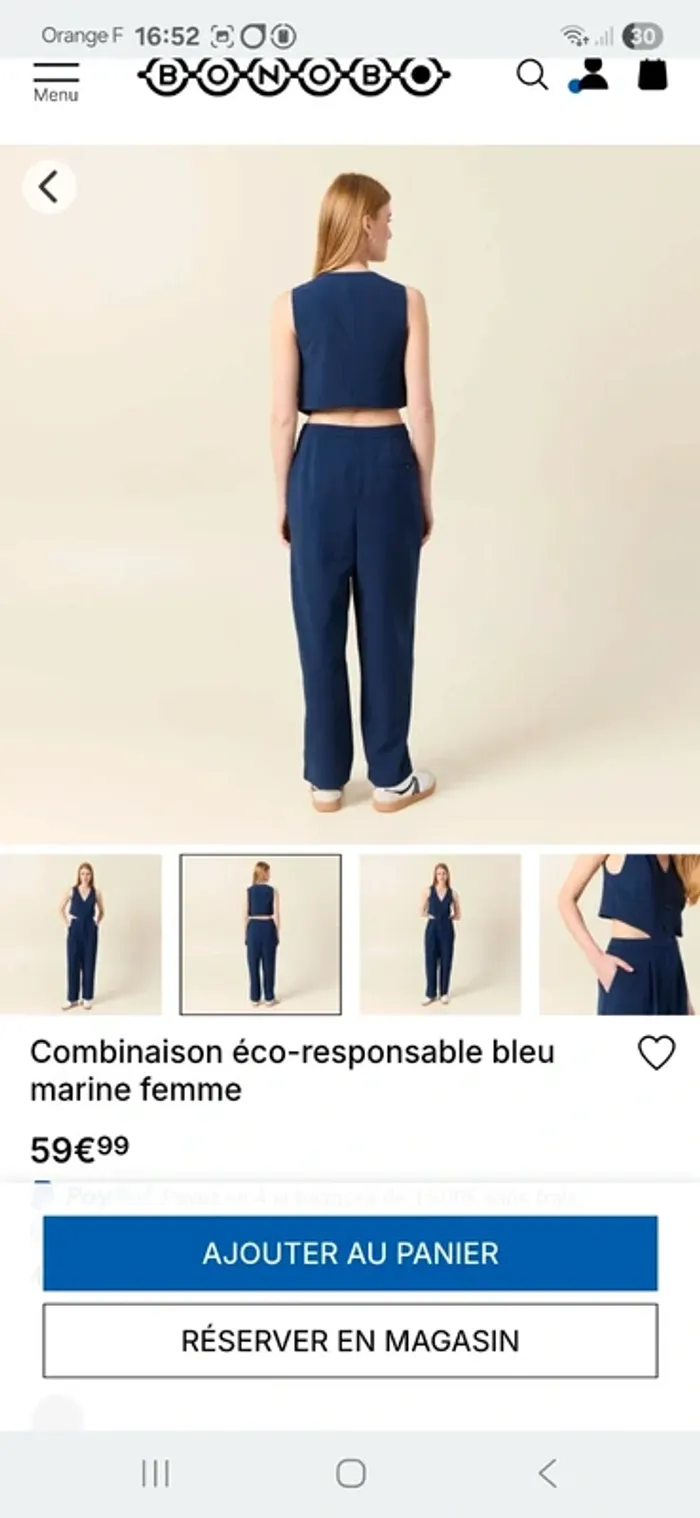 Combinaison bleu marine Bonobo - photo numéro 6