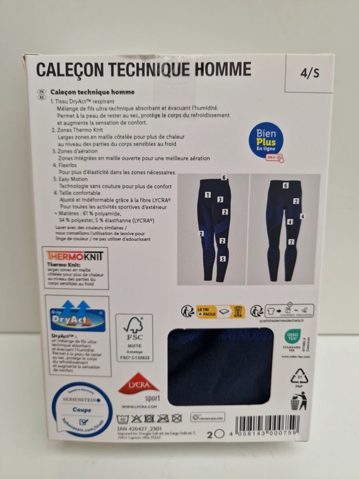 Caleçons Technique Homme Bleu Marine Noir - photo numéro 9