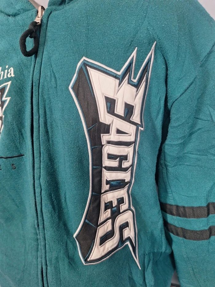 Veste epaisse à capuche nfl réversible homme / vert et gris taille L / brodé 244 - photo numéro 4