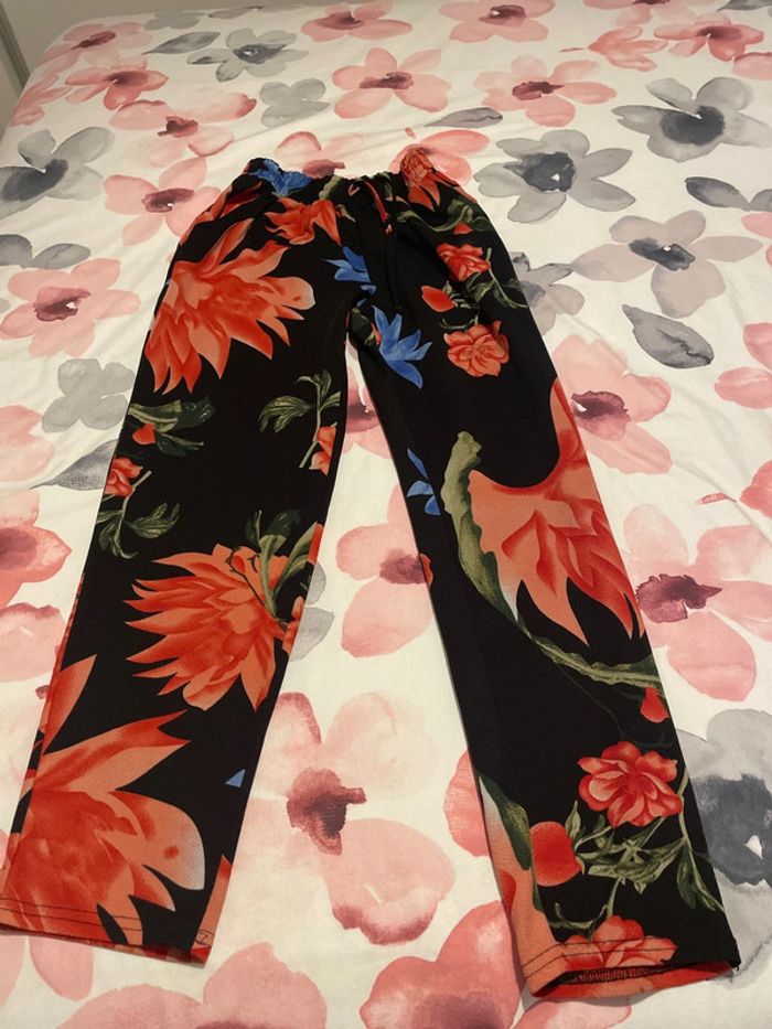 Pantalon à fleures