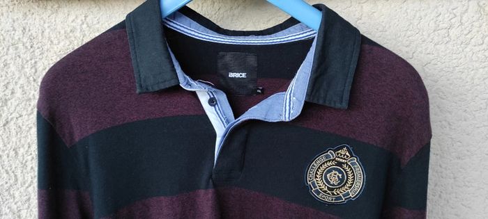 Polo rayé Bordeaux et noir - photo numéro 2