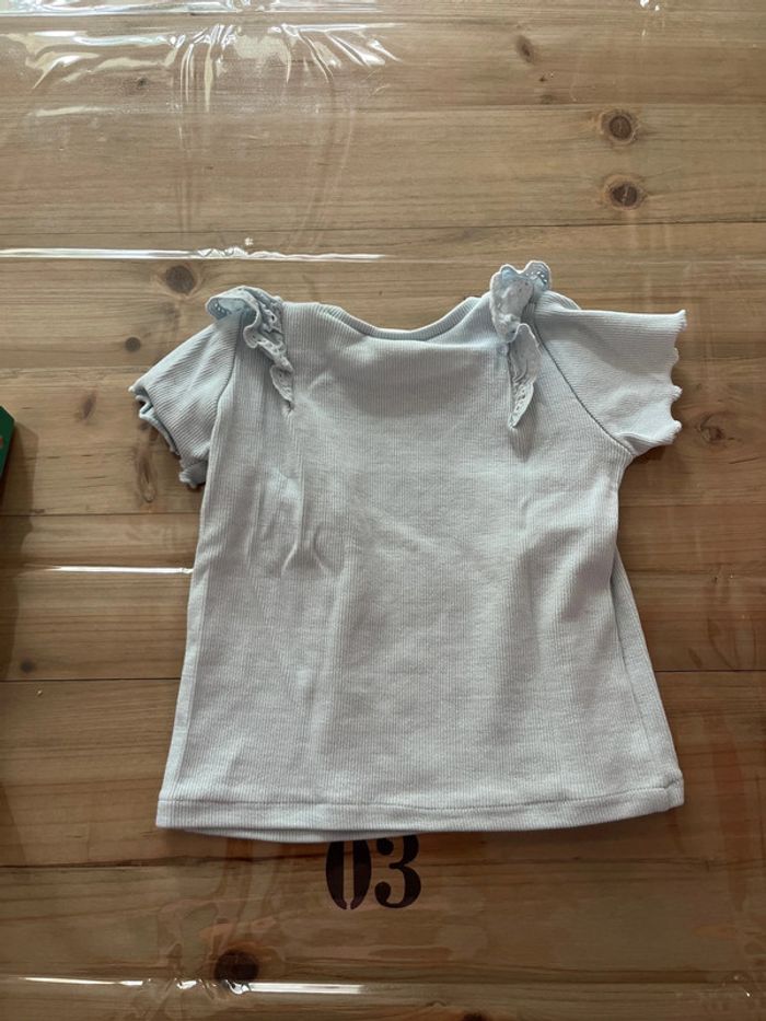 T-shirt bleu ciel Zara 12-18 mois - photo numéro 3